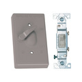 Sigma Electric Electrical Box Cover, 1 Gang, Rectangular, Metal Die-Cast, Toggle Switch 14218